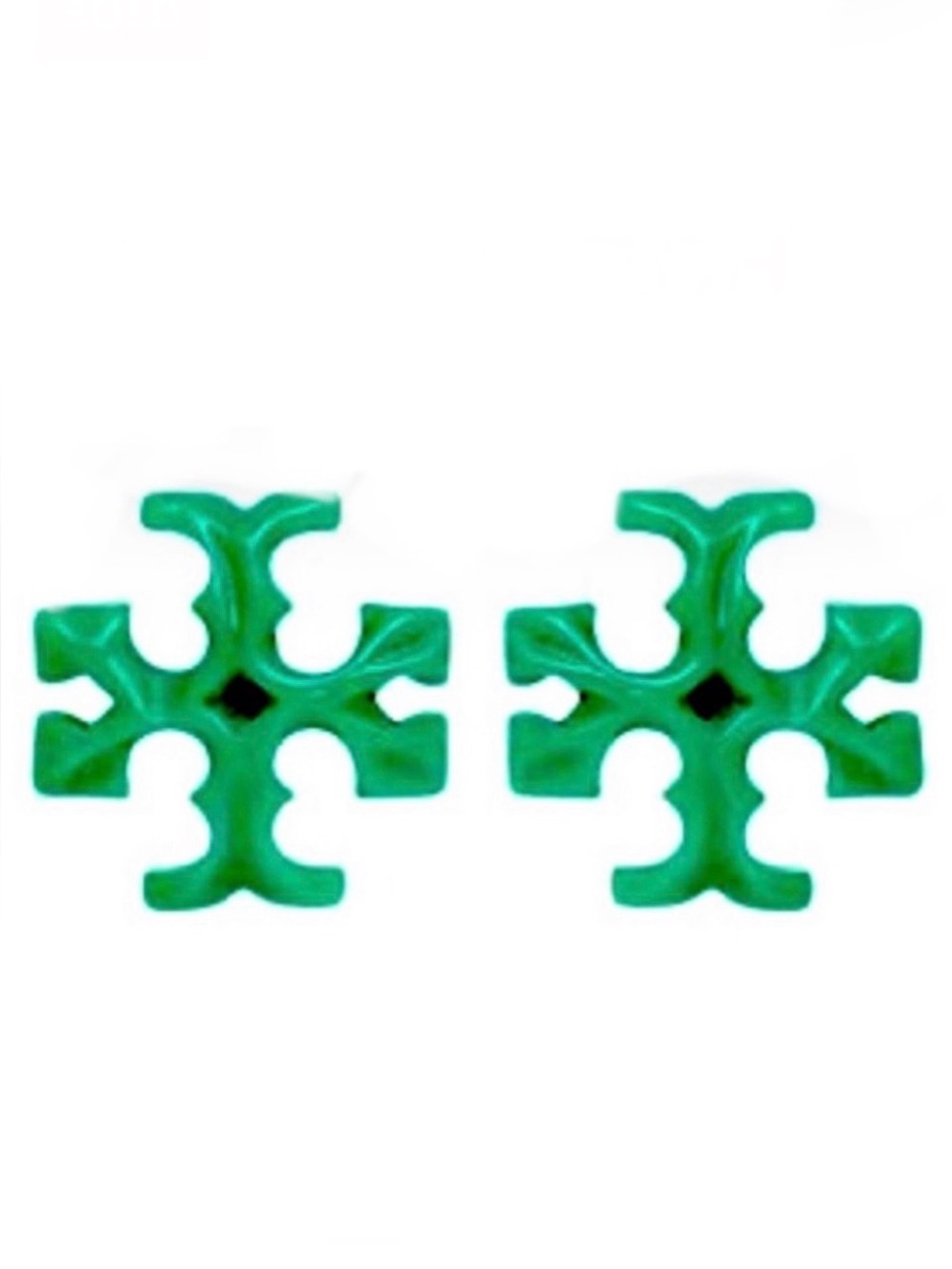 Tory Burch oversized green logo earrings
